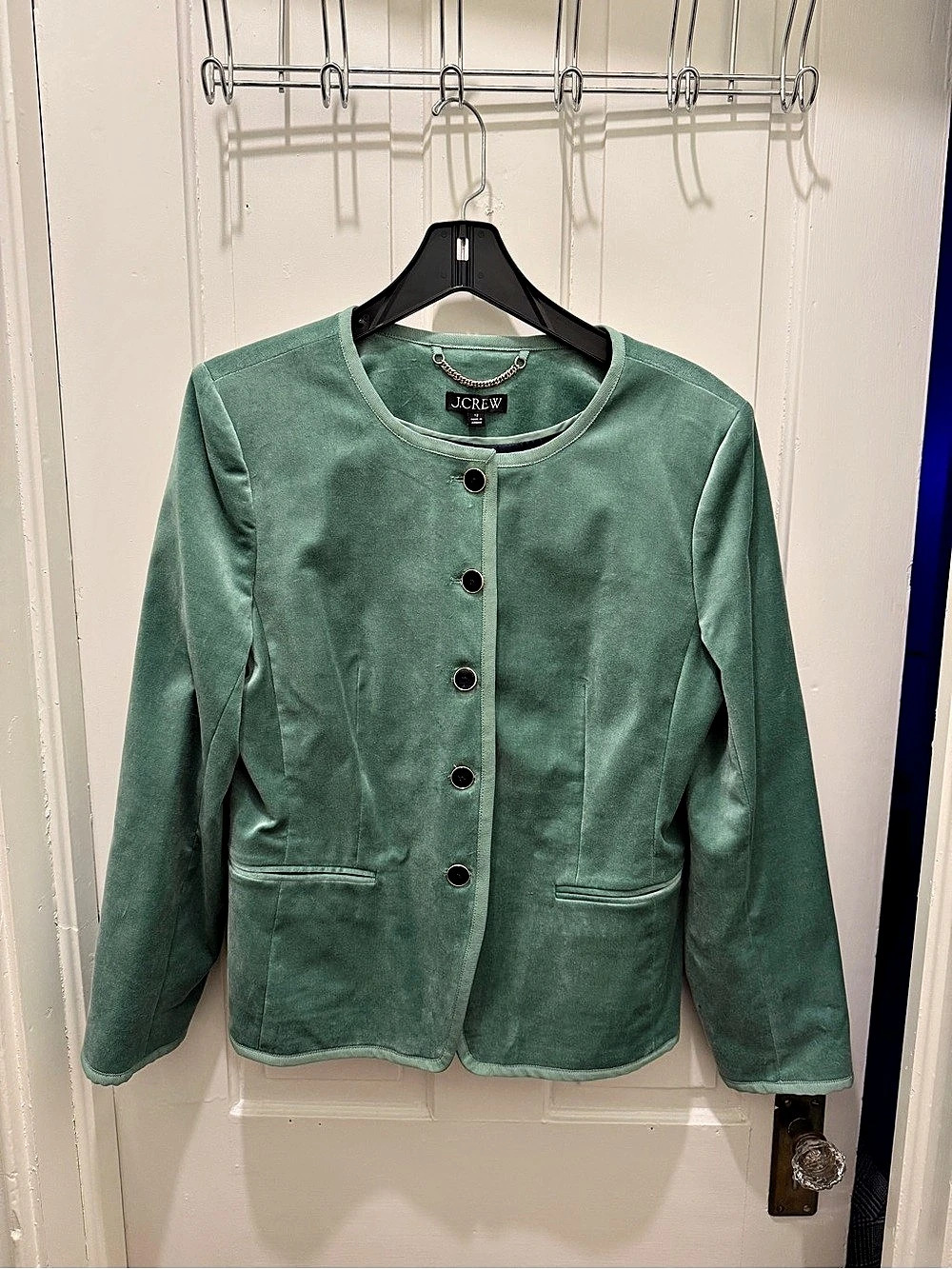 J.Crew Cora Lady Jacket in Velvet Green Blazer Size Small